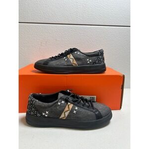 Hey Dude Karina Crafted Boho Black Denim Sneakers 7w #2632